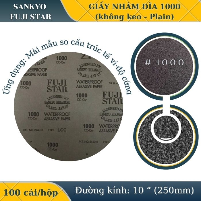 Giấy nhám dĩa 1000 10” (Không có keo-Plain) Sankyo – Nhật Bản