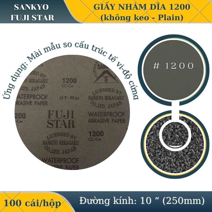 Giấy nhám dĩa 1200 10” (Không có keo-Plain) Sankyo – Nhật Bản