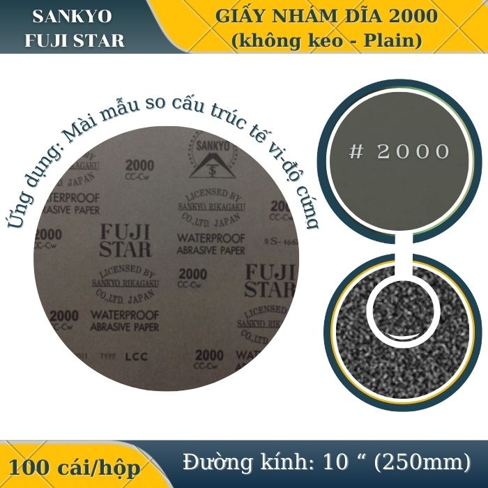 Giấy nhám dĩa 2000 10” (Không có keo-Plain) Sankyo – Nhật Bản