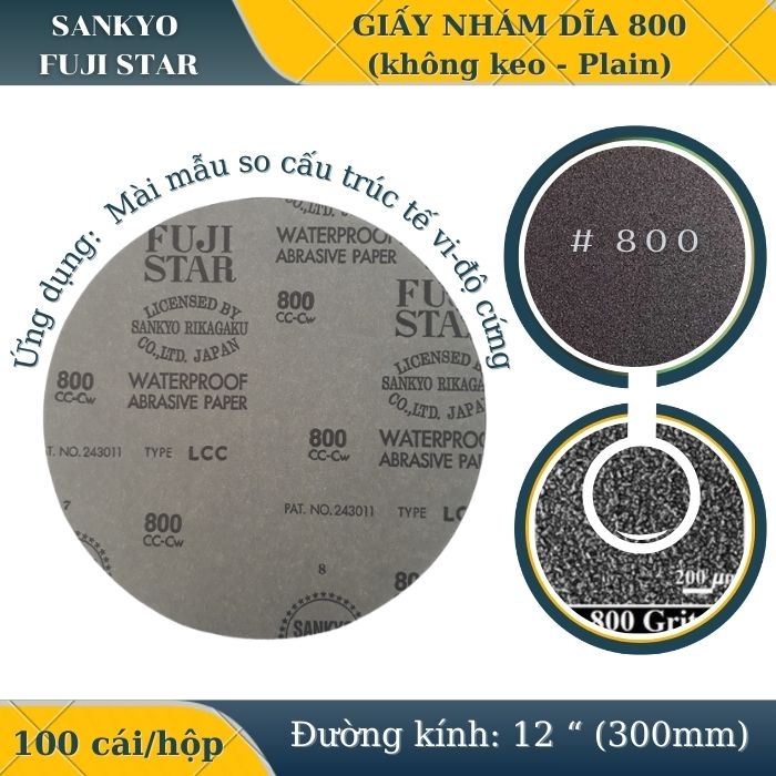 Giấy nhám dĩa 800 12” (Không có keo-Plain) Sankyo – Nhật Bản